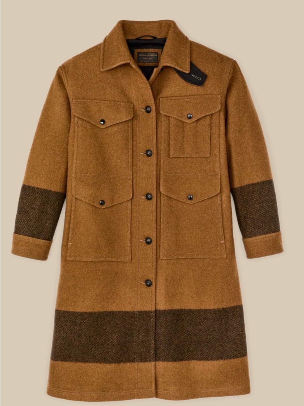 Filson Women’s Brown and Dark Brown Field Coat - Picture 3 of 7